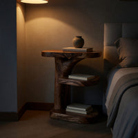 Solid Wood Nightstand With Storage Shelf Bedroom, view 6