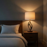 Organic Carved Wood Lamp Branch Design For Above Bed Decor, view 6