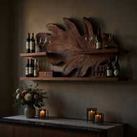Solid Wood Wine Rack Farmhouse Wall Hallway Beverage Accent Storage, view 6