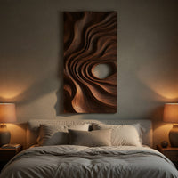 Deepcurrent Walnut Wall Art in Two Carved Panels, view 6 — view 6