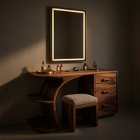 Solid Wood Dressing Table Elegant Makeup Vanity Personal Beauty Area Space, view 6