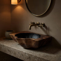 Solid Wood Sink Vanity Wall Mounted Bathroom Floating Bathroom, view 6