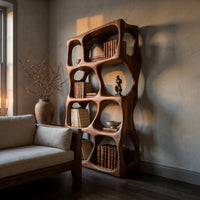 Contemporary Handcrafted Bookcase Display Organizer For Study Room, view 6
