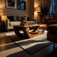 Carved Arch Coffee Table in One Continuous Slab Form, view 6