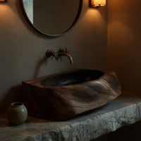 Solid Wood Sink Vanity Handcrafted Solid Natural Bathroom, view 6