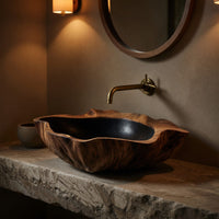 Solid Wood Sink Vanity Wall Mounted Bathroom Sleek Bathroom, view 6