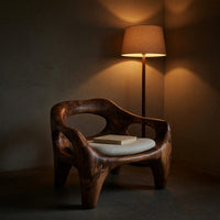 Solid Wood Chair Sculptural Natural Accent Living Space, view 6