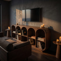 Minimalist Sculptural Tv Stand For Media Room Interior, view 6