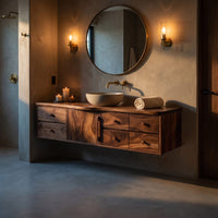 Solid Wood Bathroom Vanity Mid Century Floating Luxury, view 6