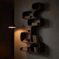 Solid Wood Wall Mounted Shelf Abstract Living Room, view 6