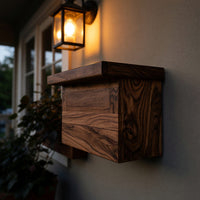 Solid Wood Mailbox Post Farmhouse Solid Sculpture Garden Outdoor, view 6