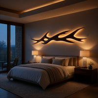 Rustic Wooden Wall Mounted Light With Branch Form For Bedroom, view 6