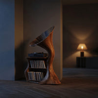 Solid Wood Record Player Stand Handcrafted Livingroom, view 6