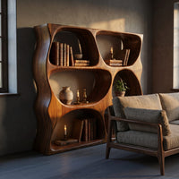 Modern Decorative Bookcase Storage Organizer For Living Room Space, view 6