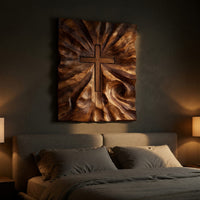 Carved Cross Wall Art for a Quiet Prayer Corner, view 6 — view 6
