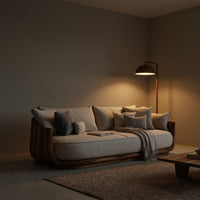 Solid Wood Sofa With Flowing Rounded Edges Home, view 6