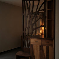 Solid Wood Room Divider Tree Pattern Cabinet Living, view 6