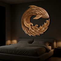 Curled Swell Wave Wall Sculpture in Solid Walnut, view 6 — view 6