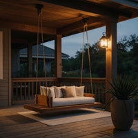 Solid Wood Porch Swing Hanging Ceiling Living Room Studio, view 6