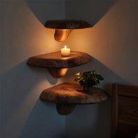 Solid Wood Mushroom Shelf Farmhouse Solid Bedroom Decor, view 6