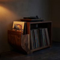 Solid Wood Record Player Stand Storage Cabinet Urban Penthouse, view 6