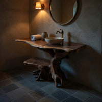 Solid Wood Live Edge Vanity Farmhouse Bathroom Rustic Solid Bathroom, view 6