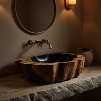 Solid Wood Sink Vanity Handcrafted Wall Mounted Bathroom Custom Bathroom, view 6