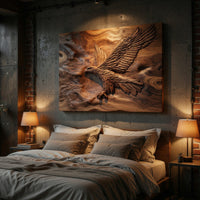 Live-Edge Eagle Wall Panel, Made to Order in Solid Wood, view 6 — view 6