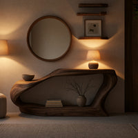 Closed Loop Console Table Carved as One Ribbon, view 6