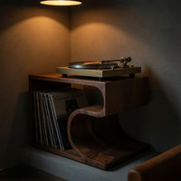 Solid Wood Record Player Stand Mid Century Vinyl Storage Music Studio, view 6