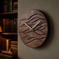 Solid Wood Clock Wave Wall Living Room, II, view 6
