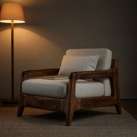 Solid Wood Chair Lounge With Wide Seat Living Room, view 6