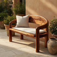 Solid Wood Outdoor Garden Bench Solid Live Edge Entryway Modern Interiors, view 6