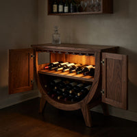 Solid Wood Bar Cabinet Wine With Built Glass Rack Kitchen, view 6