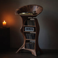 Solid Wood Record Player Stand Handcrafted Entryway, view 6