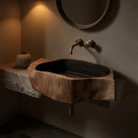 Solid Wood Sink Vanity Handcrafted Wall Mounted Bathroom, view 6