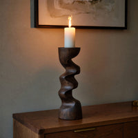 Solid Wood Candle Holder Rustic Stick Bedroom Cozy Ambience Styling, view 6