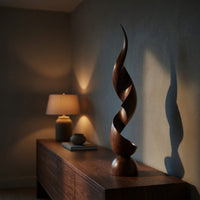Solid Wood Sculpture Wall Art Handcrafted Organic Contemporary Landscape Office, view 6