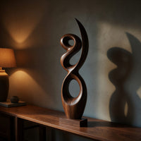 Solid Wood Sculpture Wall Art Handcrafted Abstract Living Room, view 6