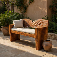 Solid Wood Outdoor Garden Bench Solid Entryway Natural Style Home, view 6