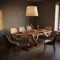 Light Wood Gathering Table For Tropical Dining Room, view 6