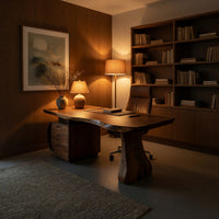 Burlform Study Desk, Shaped from Solid Figured Wood, view 6
