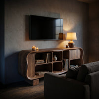 Mid-Century Rounded Tv Stand For Great Room Interior, view 6