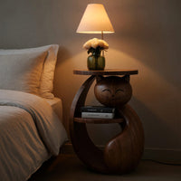 Whimsical Cat Shaped Wooden Side Table For Bedroom, view 6