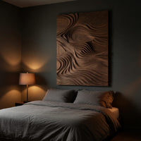 Layered Ridge Lines in Oak, a Carved Wall Panel, view 6 — view 6