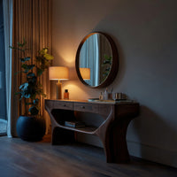 Solid Wood Dressing Table Artistic Handmade Vanity With Drawers Bedroom, view 6