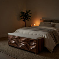 Solid Wood Entryway Storage Bench Natural End Bed, II, view 6