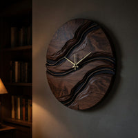 Solid Wood Clock Minimalist Artistic Wall Living Room, view 6