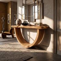 Artistic Wood Console Table For Gallery Interior, view 6