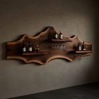 Solid Wood Wine Rack Wall Mounted Shelf Dining Room, view 6